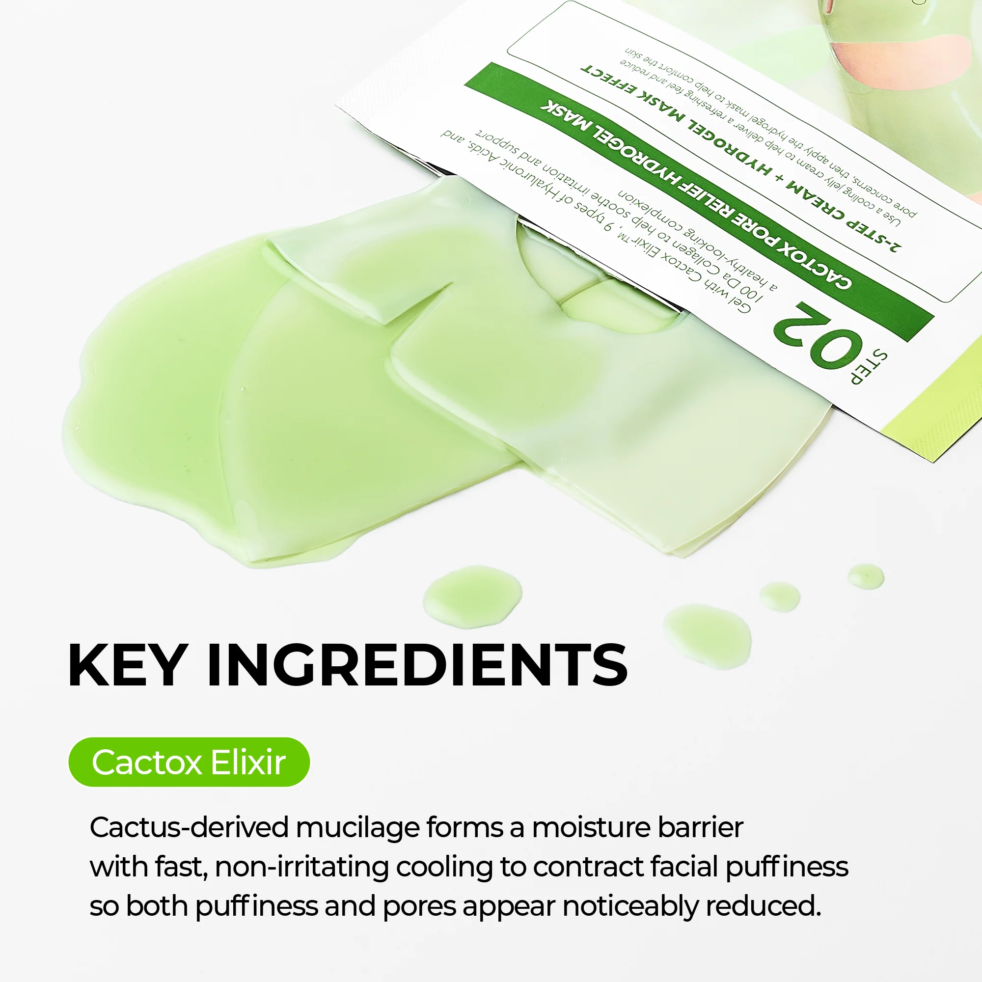 CACTOX De-Puffing Pore Tox Gel Mask 4EA - Image 4
